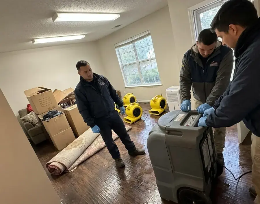Water Damage Restoration Pomona technicians drying a water damaged home in Pomona, CA